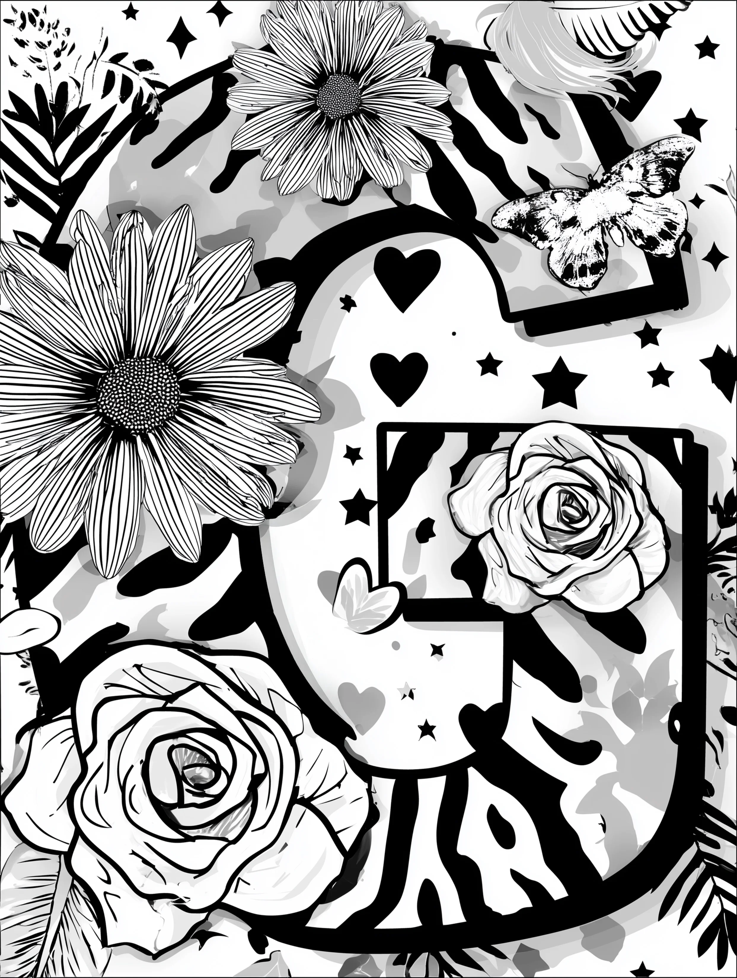 Free printable letter coloring page for adults featuring the letter G